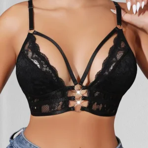 Soutien-gorge femme sexy – Dentelle 3/4 tasse, sans fil, style mode érotique, best-seller lingerie féminine