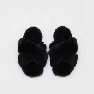 Rex rabbit fur slippers