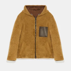 Reversible shearling hoodie