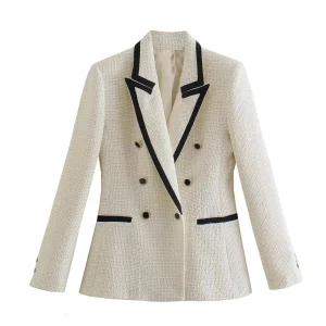 Blazer décontracté à double boutonnage pour femmes