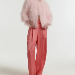 Cropped feather jacket